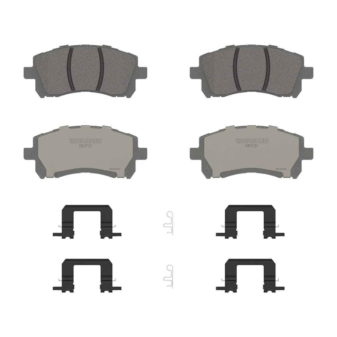 OEX721 – WAGNER BRAKE Brake Pad, FMSI Number D721-7589 Ceramic Set Of 4 With Mounting Hardware